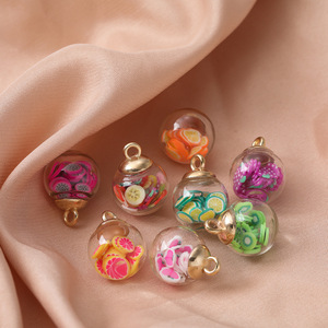 Pendentif en verre en forme de fruit en argile polymère transparente, 16x22mm, accessoire de bijoux à faire soi-même pour bracelet, collier, porte-clés - Product Image 4