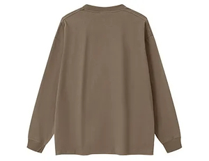 Camiseta de manga larga con estampado personalizado para hombre, Camiseta básica de cuello redondo, camiseta de manga larga de gran tamaño con hombros caídos de algodón - Product Image 3