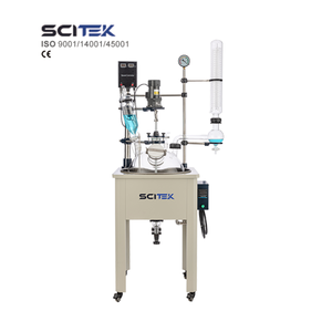 เครื่องปฏิกรณ์แก้วทรงกลมชั้นเดียว SCITEK 10 ลิตร พร้อมมอเตอร์เพิ่มกำลังความเร็วต่ำสแตนเลส 304 และเซ็นเซอร์วัดอุณหภูมิ PT100 - Product Image 1