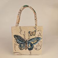 Sac bandoulière vertical en toile de style ethnique, broderie double face au fil doré, grande capacité, personnalisable, directement de l'usine