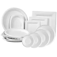 Dinner Plate Compostable Disposable Bagasse Square Round Dinner Plate Custom Sugar Cane Pulp Food Dinner Plate