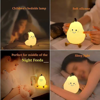 Lampe de nuit en silicone LED Super Squishy à intensité variable pour chambre d'enfant Lampe à poire rechargeable USB à commande tactile Lampe 7 couleurs