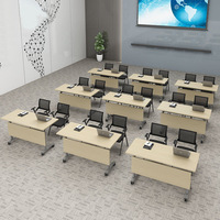 Tables portables modernes Table d'entraînement pliante Bureaux de conférence pliables pour deux personnes Bureau d'entraînement long avec roues