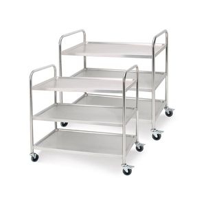 DB 2X Carrito de comida de comedor de cocina de acero inoxidable de 3 niveles Tamaño de utilidad Mediano 85x45x90cm - Product Image 2