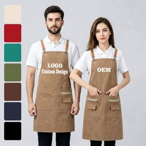 Suitable for Cooking, <b>Kitchen</b>, Restaurant, Waiter, Men's Custom Logo, Waterproof and Oil Resistant Denim Canvas <b>Apron</b> - Product Image 1