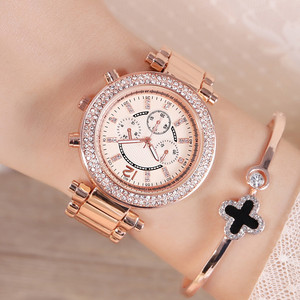 นาฬิกาทองคำ 18K ใหม่ แฟชั่น ปฏิทิน นาฬิกาเพชรสำหรับผู้หญิง นาฬิกาควอตซ์ข้อมือผู้หญิง ออนไลน์ - Product Image 6