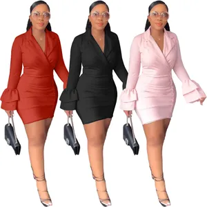 wholesale winter women latex elegant working work wear dress office wear party dress women formal work ladies for office ladies