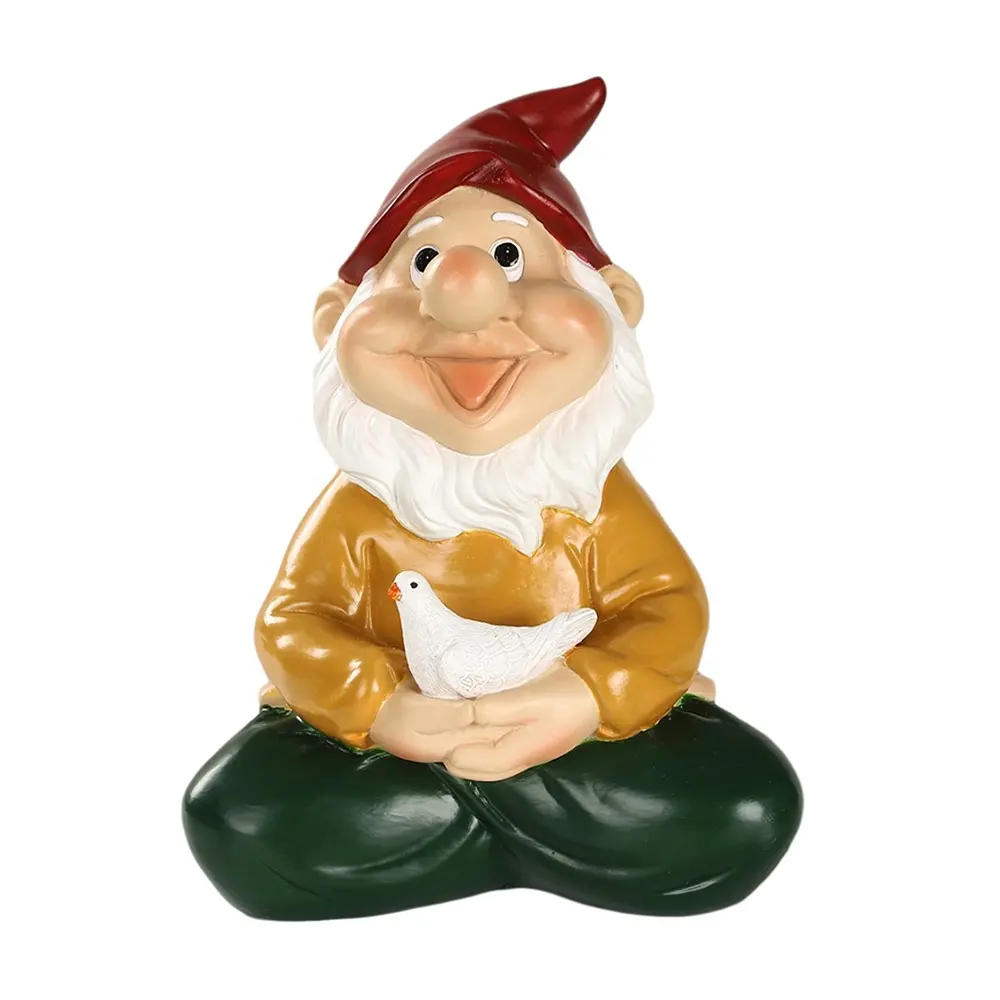 6,1 Zoll Gnome-Haltestaube Friedensstatue Harz Gnome-Skulptur Dekoration lustige Gnome-Haltestaube Friedensfigur Gartengeschenk