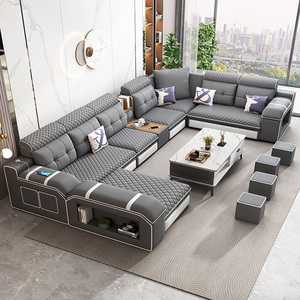 Latest Design <b>Storage</b> Functional With USB Charging Wholesale Price Custom Grey Fabric Furniture Set for Living Room YC-FS18 - Product Image 3