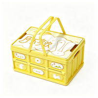 Caisse de camping pliable avec poignée, couvercle personnalisé, boîte cadeau, bac de rangement industriel pliable pour cadeau de vacances