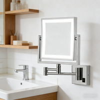Espejo de Maquillaje con Luz, de Pared, con Aumento de 1X/3X, Espejo de Afeitar con Luz