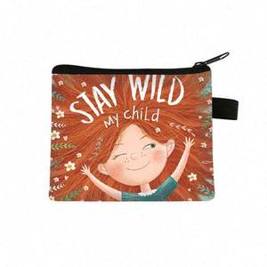 Monedero de Poliéster de Alta Calidad con Diseño de Dibujos Animados para Niñas, Mini, Cuadrado, Impermeable, con Cierre de Cremallera, Bolsillo Interior, Impresión Personalizada - Product Image 1