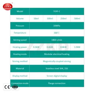 500Ml Pengaduk Magnetik Otoklaf Reaktor Tekanan Tinggi