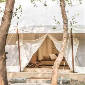 Tente moghole blanche de style romantique indien moderne et élégant pour décoration extérieure en toile pour mariages et fêtes - Product Image 3