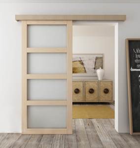 تصميم حديث من الألومنيوم الشخصي مجموعات السكك الحديدية المسار الحظيرة بالجملة ، أجهزة انزلاق الأبواب الأخرى مع غطاء MDF - Product Image 1