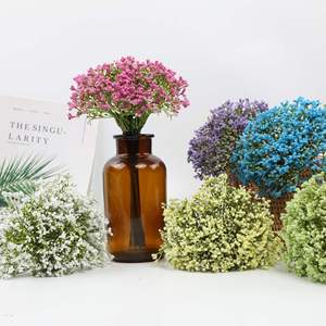 Vente flash - Décoration de mariage - Fleurs artificielles colorées au toucher réel - Gypsophile - Product Image 2