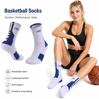 Chaussettes montantes personnalisées avec logo sur le dessous, respirantes et antidérapantes, pour jeunes et adultes - Saison automne, en Spandex/Polyester