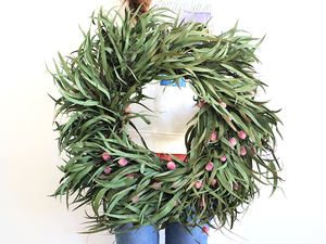 Guirlande de fleurs d'eucalyptus de grande taille de haute qualité, vente en gros, fruits de <span class=keywords><strong>millet</strong></span> séchés, couronne de <span class=keywords><strong>porte</strong></span> pour Noël, remise de diplôme - Product Image 4