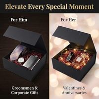 Boîtes cadeaux personnalisées noires à fermeture magnétique avec gaufrage en papier kraft recyclable pour mariage, anniversaire et remise de diplôme - Couleurs personnalisées