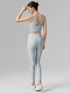 Women's Plus Size Reversible <b>Sports</b> Set Nude Feel Breathable Square Neck Yoga <b>Bra</b> Twist Knot Back Design Spandex/Nylon Material - Product Image 6