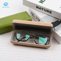 Étui rigide en cuir pour lunettes de soleil, personnalisable avec logo, boîte rectangulaire pour lunettes optiques