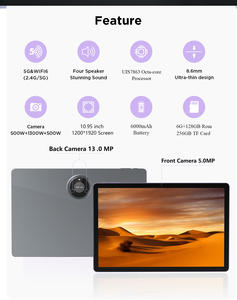 Tableta Android de alta definición de pantalla grande de 11 pulgadas de alta calidad con 6 + 512GB 10000mAh Nueva tableta de negocios Wi-Fi MTK - Product Image 5