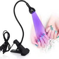 Lampe UV LED à col de cygne flexible alimentée par USB, séchoir à ongles portable à clipser, lampe de bureau réglable pour le durcissement du gel à domicile et le nail art DIY