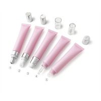 Tube cosmétique vide rose en plastique à presser avec bouchon à vis pour baume à lèvres, emballage de rouge à lèvres, fournisseur de cosmétiques