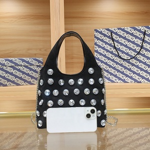 กระเป๋าคลัทช์ประดับพลอยเทียมสีชมพูสำหรับผู้หญิงกระเป๋าถือสะพายข้างประดับคริสตัลแฟชั่นสำหรับงานเลี้ยงตอนเย็นและงานแต่งงาน - Product Image 2