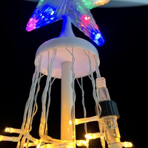 LED beş köşeli yıldız RGB noel koni ağacı dize ışık şelale dönen şube etkisi katlanabilir konik kule açık 220V - Product Image 4