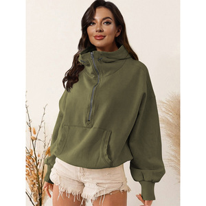 Новая женская толстовка-худи: модная уличная одежда, пуловер на молнии с капюшоном на шнурке, спортивная куртка с длинным рукавом - Product Image 5