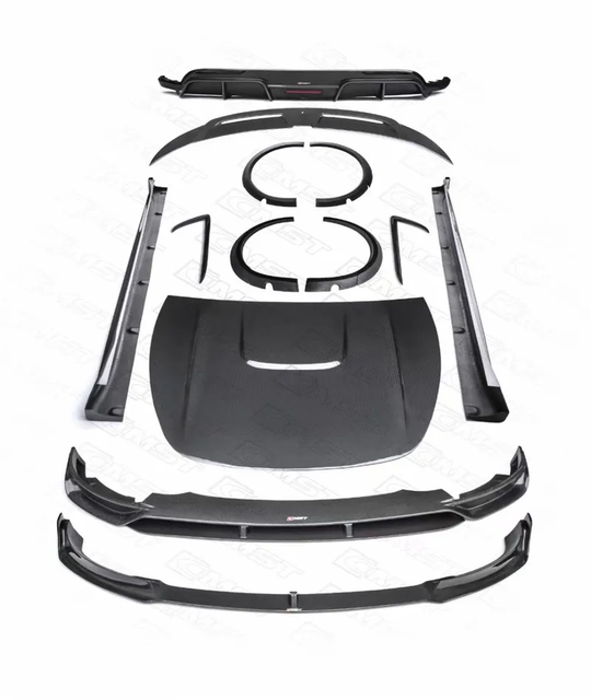 YICKU CT Style Carbon Fiber Kit for Tesla Model Y - Hood, Front Lip, Rear Diffuser, Side Skirts