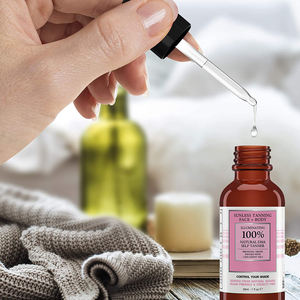 Suero <span class=keywords><strong>Autobronceador</strong></span> Natural de Marca Privada, <span class=keywords><strong>Gotas</strong></span> que Iluminan la Piel, Bronceado Personalizado para el Rostro, Uso Diario para el Cuidado de la Piel - Product Image 4