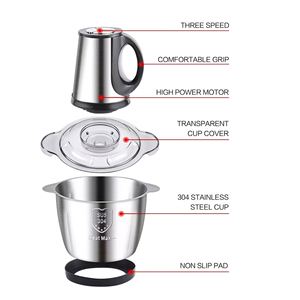 Hot Sell Wholesale 2L Electric Meat Grinder High Quality Stainless Steel Multifunctional Meat <b>Chopper</b> <b>Vegetable</b> Fruit Mincer - Product Image 5