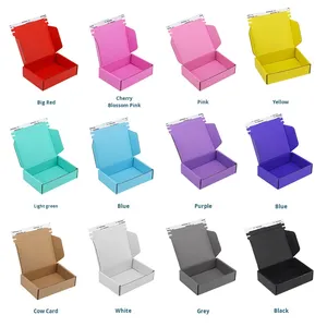 Caja de avión con cremallera de color de gama alta Embalaje de papel listo para íntimos E-Commerce <span class=keywords><strong>Express</strong></span> Sello sin pegamento espesado Tear-Off - Product Image 2