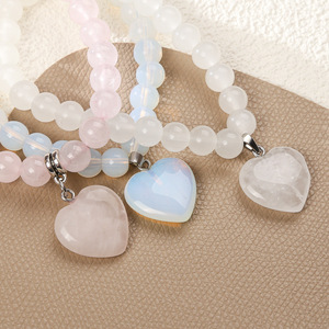 Los nuevos productos de Daisy Fangy ya están disponibles: pulsera en forma de corazón de ágata amatista, colgante de corazón de <span class=keywords><strong>piedra</strong></span> semipreciosa, y w - Product Image 3