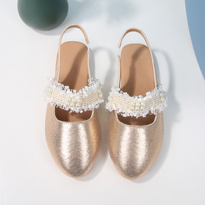 Sandalias Blancas de Playa de Moda para Niñas, de Piel Sintética con Punta en Pico, para Verano, Venta al Por Mayor - Product Image 5
