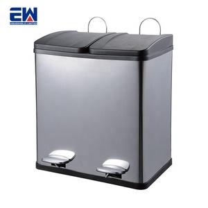 Cocina hogar reciclar Bin / 60L dos interior cubos rectángulo <span class=keywords><strong>Pedal</strong></span> de pie de acero inoxidable de papelera de <span class=keywords><strong>reciclaje</strong></span> - Product Image 2