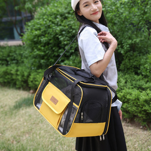 Cat <b>Carrier</b> Backpack Breathable Large Capacity For Cats Dogs Travel Single Shoulder Yellow Gray 5-7kg <b>Pet</b> Bag - Product Image 1