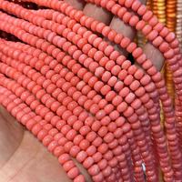 Haizhu Corail 4X6mm Orange Rouge Rondelle Spacer Gemstone Perles pour Bijoux de Mode Bracelet Collier Fabrication Pierre Accessoires