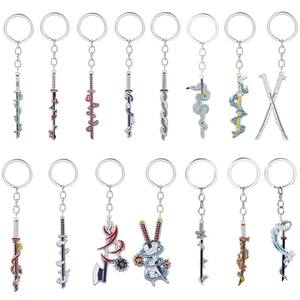 Llavero de Metal Dorado, Estilo <span class=keywords><strong>Tanjiro</strong></span>, Mariposa Ninja, Kyojuro, Rengoku, Modelo de Espada Nichirin, Broche, Insignia - Product Image 3