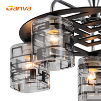 Plafonnier suspendu en verre et cristal de luxe E27 pour décoration d'intérieur moderne au design unique