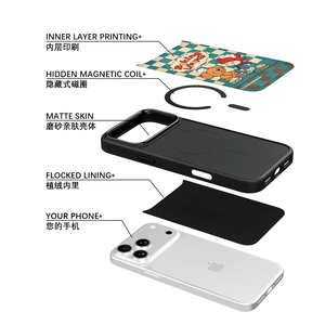 เคสโทรศัพท์ AG Feeling Black Edge พร้อมลายปิดทองสำหรับ Iphone17 17pm 16pro 15 15pm 15pro 14pm แบบแม่เหล็ก - Product Image 2