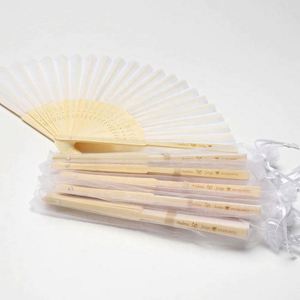 Abanicos de Mano Personalizados para Boda, de Papel de Bambú, Color Blanco, con Logotipo Impreso Personalizado, Estilo Japonés - Product Image 4