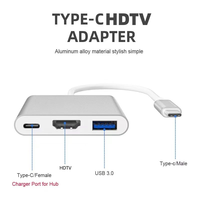 Hub USB-C 3.1 haute vitesse, convertisseur USB-C portable, HDTV 4K, USB-C PD, charge, DP, DVI, HD vers VGA, hub pour Macbook Pro Dock