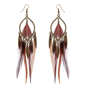 Boucles d'oreilles pendantes en alliage plaqué bronze antique, style bohème, bijoux de fête pour femmes, boucles d'oreilles pendantes tendance - Product Image 4