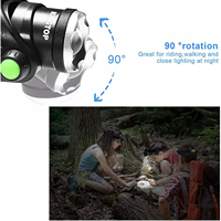 Induction chaude Usb Rechargeable Zoom Télescopique En Alliage D'aluminium Abs Corps Travail Phare Torches Lampe De Poche Tactique Led Phare