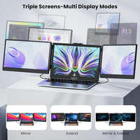 Nouvel écran portable S2 de 14 pouces à trois écrans pour ordinateur portable, moniteur triple pour ordinateurs portables de 13 à 17,3 pouces, modèle 2025