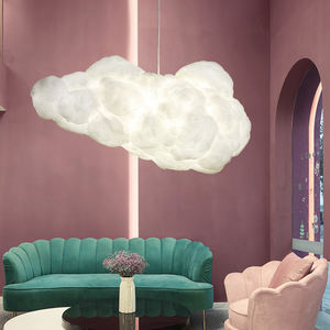 Vente en gros en ligne de lampes suspendues modernes Wabi Sabi en forme de <span class=keywords><strong>nuage</strong></span>, décoration de restaurants et de cafés, lampes suspendues au <span class=keywords><strong>plafond</strong></span> en <span class=keywords><strong>coton</strong></span> blanc LED - Product Image 3