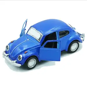 Jq0042 beetle modelo de carro, liga, retrô, clássico, decoração, puxar para trás, carro, miniatura, brinquedos